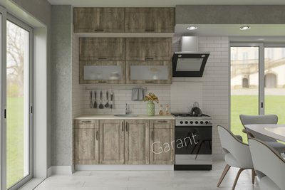 Кухонний комплект Санрайз Прем'єр 1,6м Garant спил сірий (без стільниці) 13213 фото