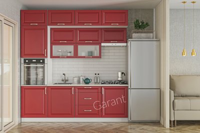 Кухонний комплект Софт Прем'єр 2,4м Garant червоний (без стільниці) 13222 фото