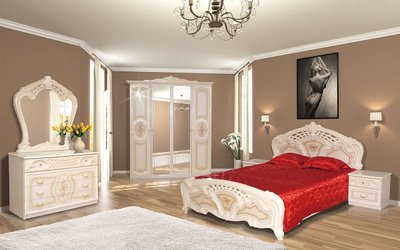 Модульная спальня Кармен Новая Мир мебели пино / пино лак 1163 фото