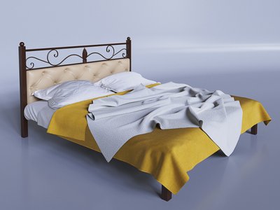 Ліжко полуторне 140х200+ламель Диастія Tenero коричневий 7472 фото