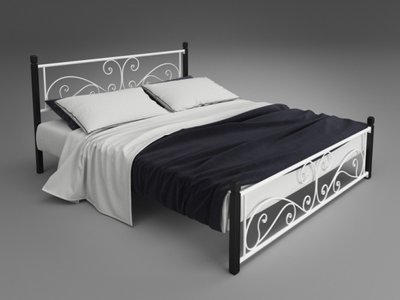 Ліжко полуторне 120х200+ламель Нарцис (на дерев'яних ніжках) Tenero білий 7491 фото